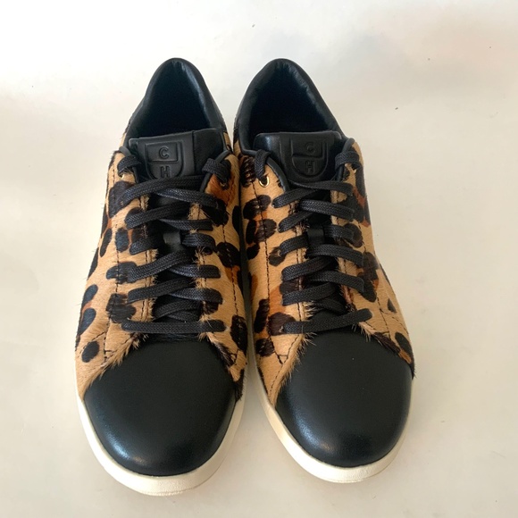 Cole Haan GrandPro tennis sneaker Lace Up Low-Top Leopard Cheetah Animal Print 8 - Picture 9 of 16